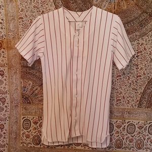 CHAMPRO  White Baseball Jersey With Red Stripes XL/Youth